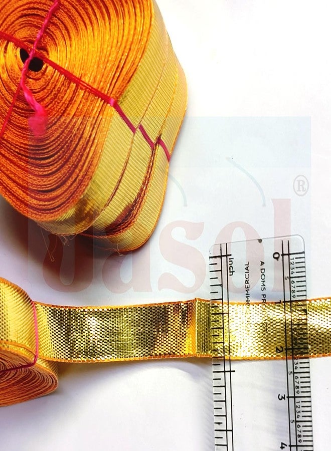 Jasol Gota Patti Laces and Borders, 110 Metre, 1.2 cm Width, Decorative Trim for Saree, Lehenga, Dupatta (Gold) - Image 4
